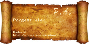Porgesz Alex névjegykártya